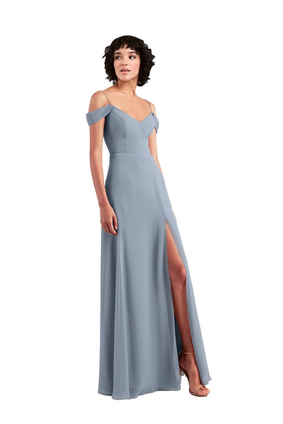 Chiffon Off the Shoulder Long Sleeveless Formal Dress / Bridesmaid Dress Toowoomba