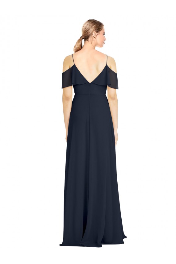 V-Back Lxue Chiffon Off the Shoulder Long Sleeveless Bridesmaid Dress Toowoomba