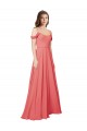 Low Back Desert Rose Soft Chiffon Off the Shoulder Long Sleeveless Bridesmaid Dress Toowoomba
