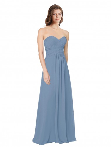 Low Back Chiffon Sweetheart Long Sleeveless Bridesmaid Dress / Evening Gowns Toowoomba