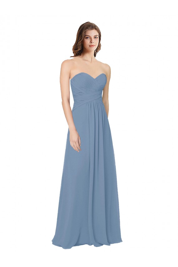 Low Back Chiffon Sweetheart Long Sleeveless Bridesmaid Dress / Evening Gowns Toowoomba