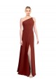 Burgundy Soft Chiffon One Shoulder Long Sleeveless Formal Dress / Bridesmaid Dress Toowoomba