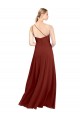 Burgundy Soft Chiffon One Shoulder Long Sleeveless Formal Dress / Bridesmaid Dress Toowoomba