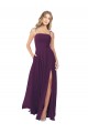 Keyhole Back Grape Soft Chiffon Spaghetti Straps Long Sleeveless Bridesmaid Dress Toowoomba