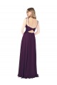 Keyhole Back Grape Soft Chiffon Spaghetti Straps Long Sleeveless Bridesmaid Dress Toowoomba