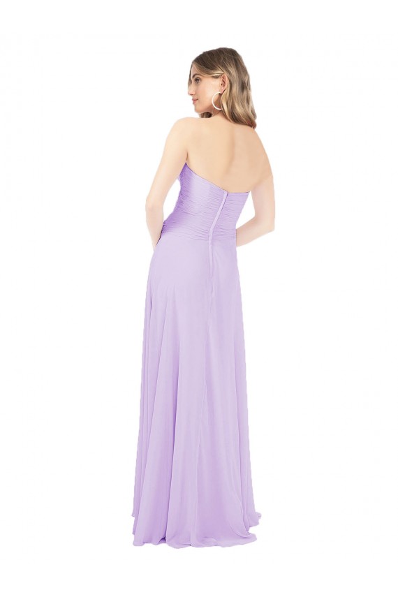 Lilac Chiffon Sweetheart Long Floor Length Sleeveless Bridesmaid Dress Toowoomba