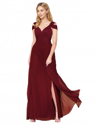 Burgundy Soft Chiffon Sweetheart Long Sleeveless Formal Evening Gown / Prom Dress / Bridesmaid Dress Toowoomba