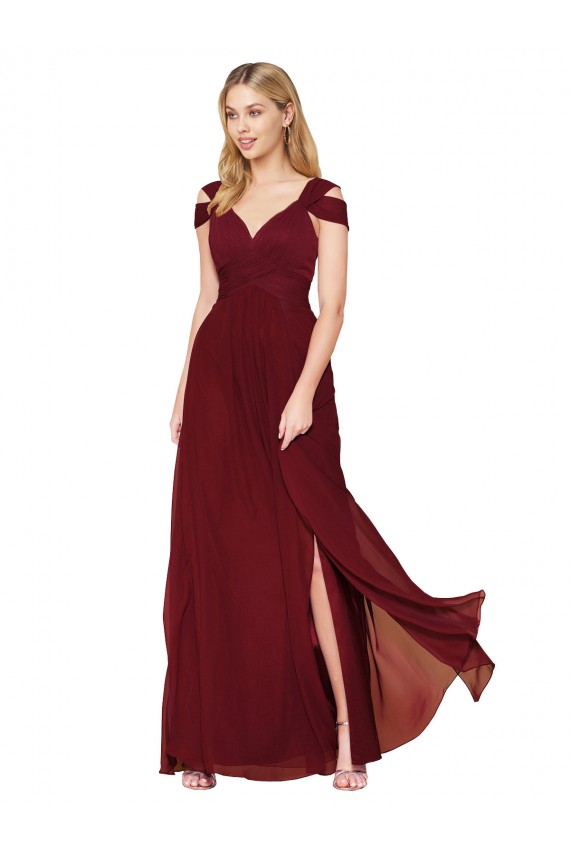 Burgundy Soft Chiffon Sweetheart Long Sleeveless Formal Evening Gown / Prom Dress / Bridesmaid Dress Toowoomba