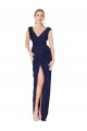V-Back Dark Navy Soft Chiffon V-Neck Long Sleeveless Formal Evening Gown / Prom Dress / Bridesmaid Dress Toowoomba