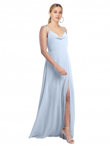 V-Back Chiffon Spaghetti Straps Long Sleeveless Bridesmaid Dress / Evening Gowns Toowoomba