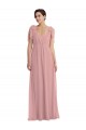 Dusty Pink Soft Chiffon Halter Neck Long Sleeveless Semi Formal Evening Dress / Bridesmaid Dress Toowoomba