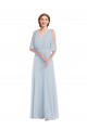 Soft Chiffon V-Neck Long Half Sleeves Evening Gown / Bridesmaid Dress Toowoomba