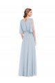 Soft Chiffon V-Neck Long Half Sleeves Evening Gown / Bridesmaid Dress Toowoomba