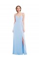 Light Sky Blue Soft Chiffon Spaghetti Straps Long Sleeveless Formal Evening Gown / Bridesmaid Dress Toowoomba