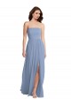 Soft Chiffon Strapless Long Sleeveless Semi Formal Evening Dress / Bridesmaid Dress Toowoomba