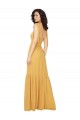 Saffron Soft Chiffon Square Neck Long Sleeveless Bridesmaid Dress Toowoomba