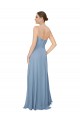 Low Back Dusty Blue Chiffon Sweetheart Long Sleeveless Bridesmaid Dress / Evening Dress Toowoomba