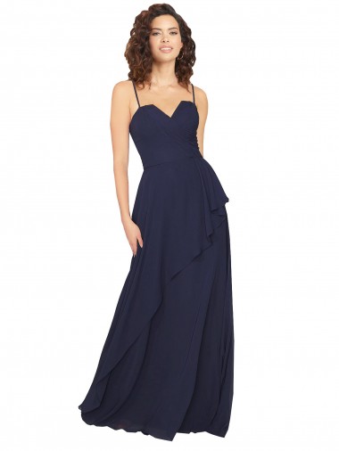 Low Back Chiffon V-Neck Long Sleeveless Bridesmaid Dress / Formal Dress Toowoomba