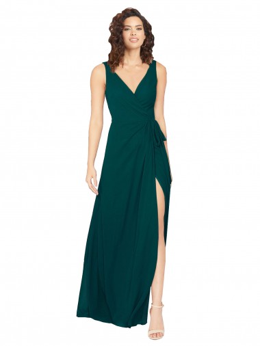 V-Back Chiffon V-Neck Long Sleeveless Evening Gowns / Bridesmaid Dresses Toowoomba