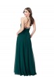 Open Back Chiffon V-Neck Long Sleeveless Wedding Party Dress Toowoomba