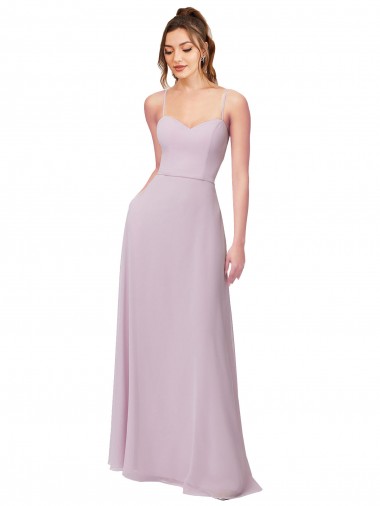 Pink Glow Soft Chiffon Sweetheart Long Sleeveless Bridesmaid Dress Toowoomba