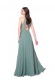Keyhole Back Dark Lavender Chiffon Halter Neck Long Sleeveless Bridesmaid Dress / Evening Dress Toowoomba