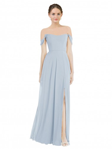Soft Chiffon Off the Shoulder Long Flounce Sleeves Semi Formal Evening Dress / Bridesmaid Dress Toowoomba