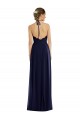 Open Back Dark Navy Soft Chiffon Halter Neck Long Sleeveless Semi Formal Evening Dress / Bridesmaid Dress Toowoomba