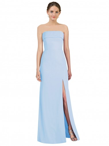Low Back Soft Chiffon Strapless Long Sleeveless Black Tie Evening Gown / Bridesmaid Dress Toowoomba