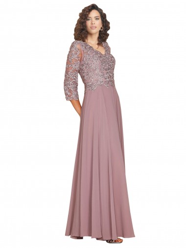 Soft Chiffon V-Neck Long Long Sleeves Prom Dress / Bridesmaid Dress Toowoomba