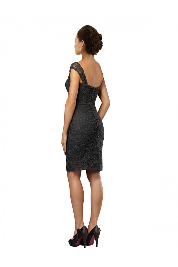 Soft Chiffon & Lace Off the Shoulder Knee Length Sleeveless Bridesmaid Dress Toowoomba