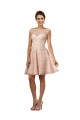 Soft Chiffon & Lace Bateau Neck Knee Length Cap Sleeves Bridesmaid Dress Toowoomba