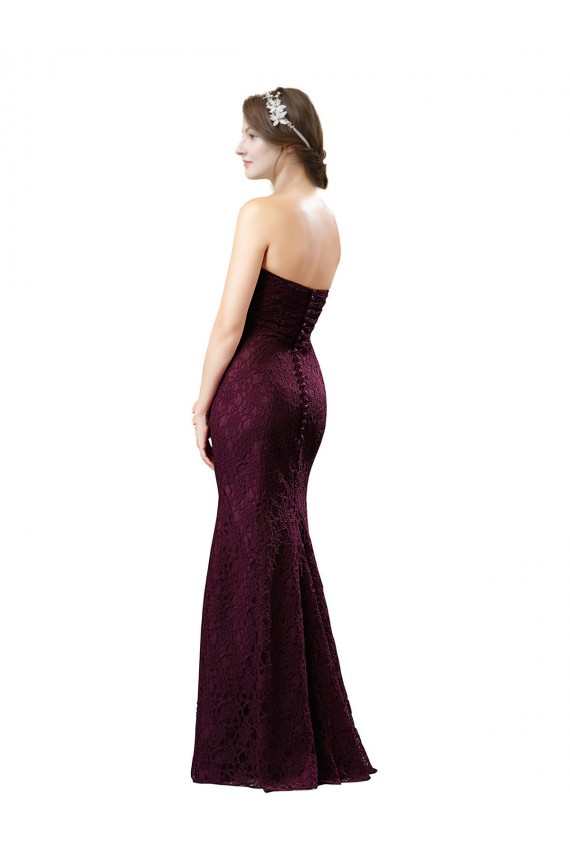 Grape Lace Sweetheart Long Sleeveless Bridesmaid Dress Toowoomba