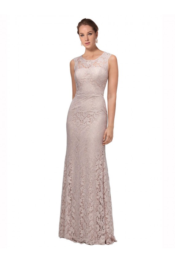 Lace Illusion Neck Long Sleeveless Prom Dress / Bridesmaid Dress Toowoomba