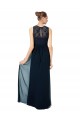 Keyhole Back Chiffon & Lace Bateau Neck Long Sleeveless Bridesmaid Dress Toowoomba
