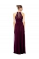 Keyhole Back Soft Chiffon & Lace Halter Neck Long Sleeveless Formal Dress / Bridesmaid Dress Toowoomba