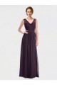 V-Back Chiffon & Lace V-Neck Long Sleeveless Bridesmaid Dress / Evening Dress Toowoomba