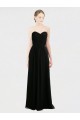 Low Back Black Soft Chiffon & Lace Sweetheart Long Sleeveless Bridesmaid Dress Toowoomba
