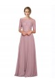 Soft Chiffon & Lace Off the Shoulder Short Sleeves Long Prom Dress / Bridesmaid Dress Toowoomba