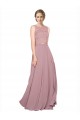Soft Chiffon & Lace Illusion Neck Long Sleeveless Black Tie Prom Dress / Bridesmaid Dress Toowoomba
