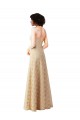 Champagne Lace Sweetheart Long Sleeveless Bridesmaid Dress Toowoomba