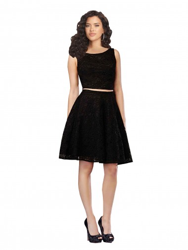 Lace Jewel Neck Knee Length Sleeveless Bridesmaid Dress Toowoomba