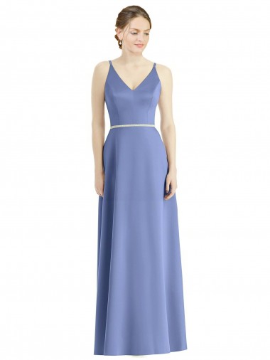 Satin Spaghetti Straps Long Sleeveless Bridesmaid Dress Toowoomba