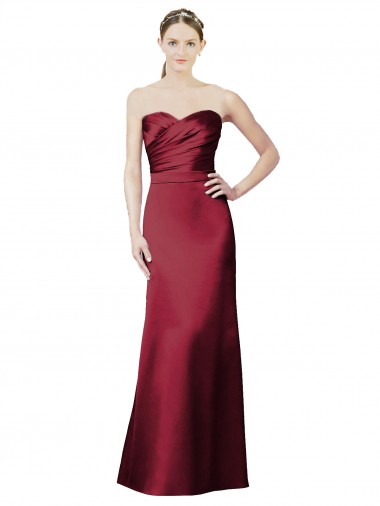 Satin Sweetheart Long Sleeveless Bridesmaid Dress / Evening Dress Toowoomba