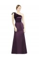 Grape Satin One Shoulder Long Sleeveless Bridesmaid Dress Toowoomba