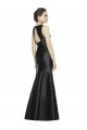 Keyhole Back Black Satin High Neck Long Sleeveless Bridesmaid Dress Toowoomba
