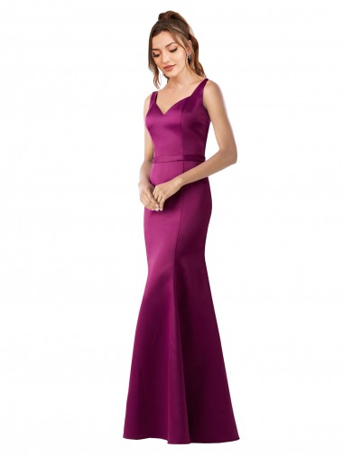 Open Back Satin Bateau Neck Long Sleeveless Black Tie Evening Gown / Prom Dress / Bridesmaid Dress Toowoomba