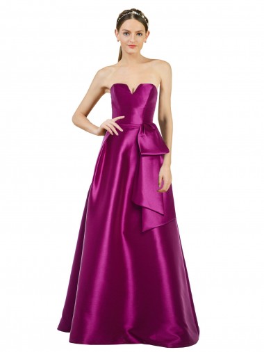 Satin V-Neck Long Sleeveless Prom Dress / Bridesmaid Dress Toowoomba