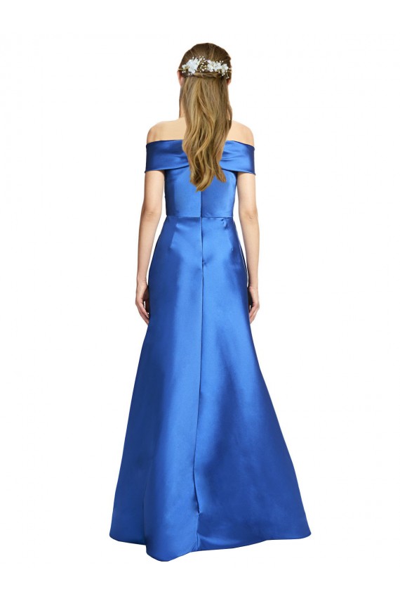 Satin Off the Shoulder Long Sleeveless Black Tie Evening Gown / Prom Dress / Bridesmaid Dress Toowoomba