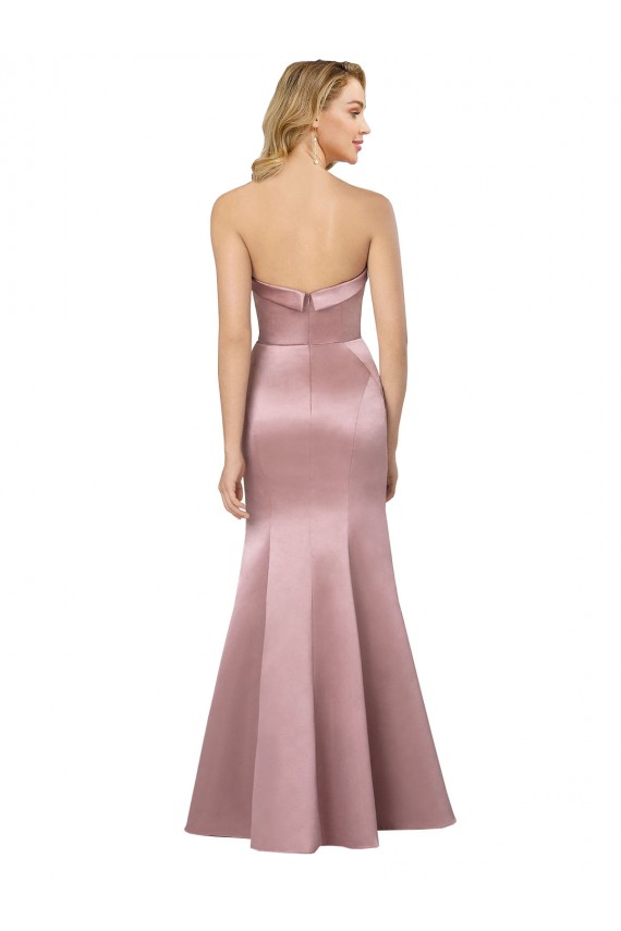 Low Back Satin Strapless Long Sleeveless Formal Evening Gown / Prom Dress / Bridesmaid Dress Toowoomba